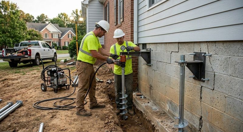 Helical Piers Installation in Mercer County, NJ