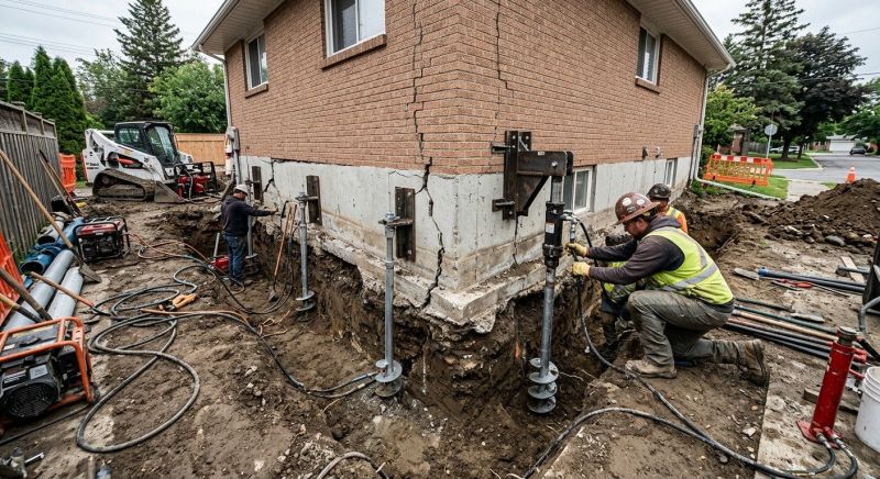 Sinking Foundation Repair in Bensalem, PA