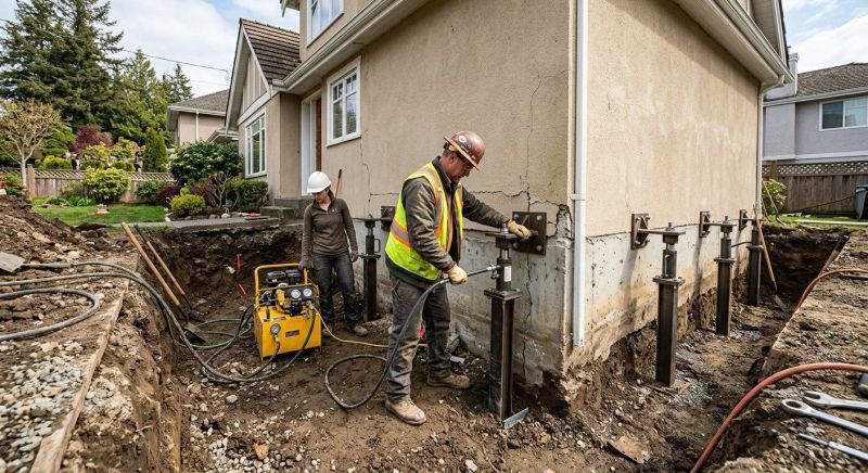 Sinking Foundation Repair in Newtown, PA